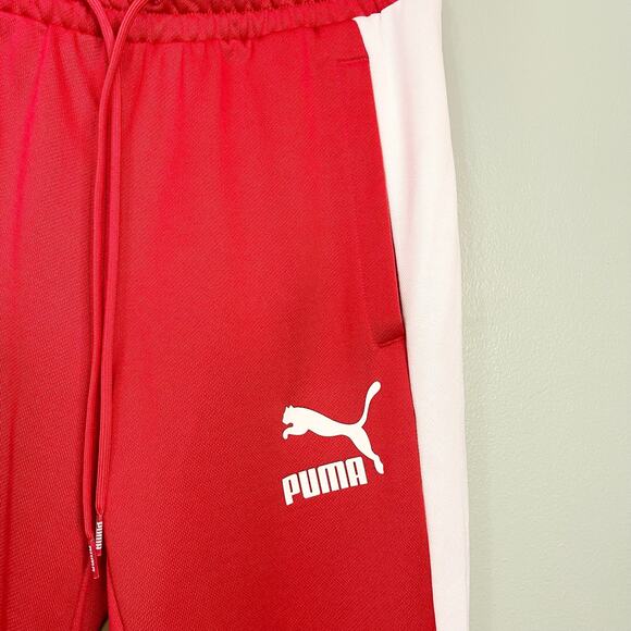 Puma Iconic T7 Men's Red & White Athletic Track Jogger Pants Size Small - Picture 11 of 13